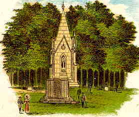 Abbildung des Denkmals mit dem noch davor befindlichen Tetzelstein auf einer 1898 gelaufenen Postkarte