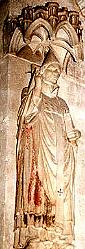 Papst Clemens II. Die wahrscheinlich ursprnglich auf dem Hochgrab befindliche Figur wurde im 19. Jh. an einem Pfeiler im Bamberger Dom befestigt. 