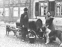 Der Dachdeckermeister und Bestatter Herbst versorgte als Vorgnger von Otto Becker mit seinen beiden Hunden die Gemeinde mit dem begehrten weichen Wasser.